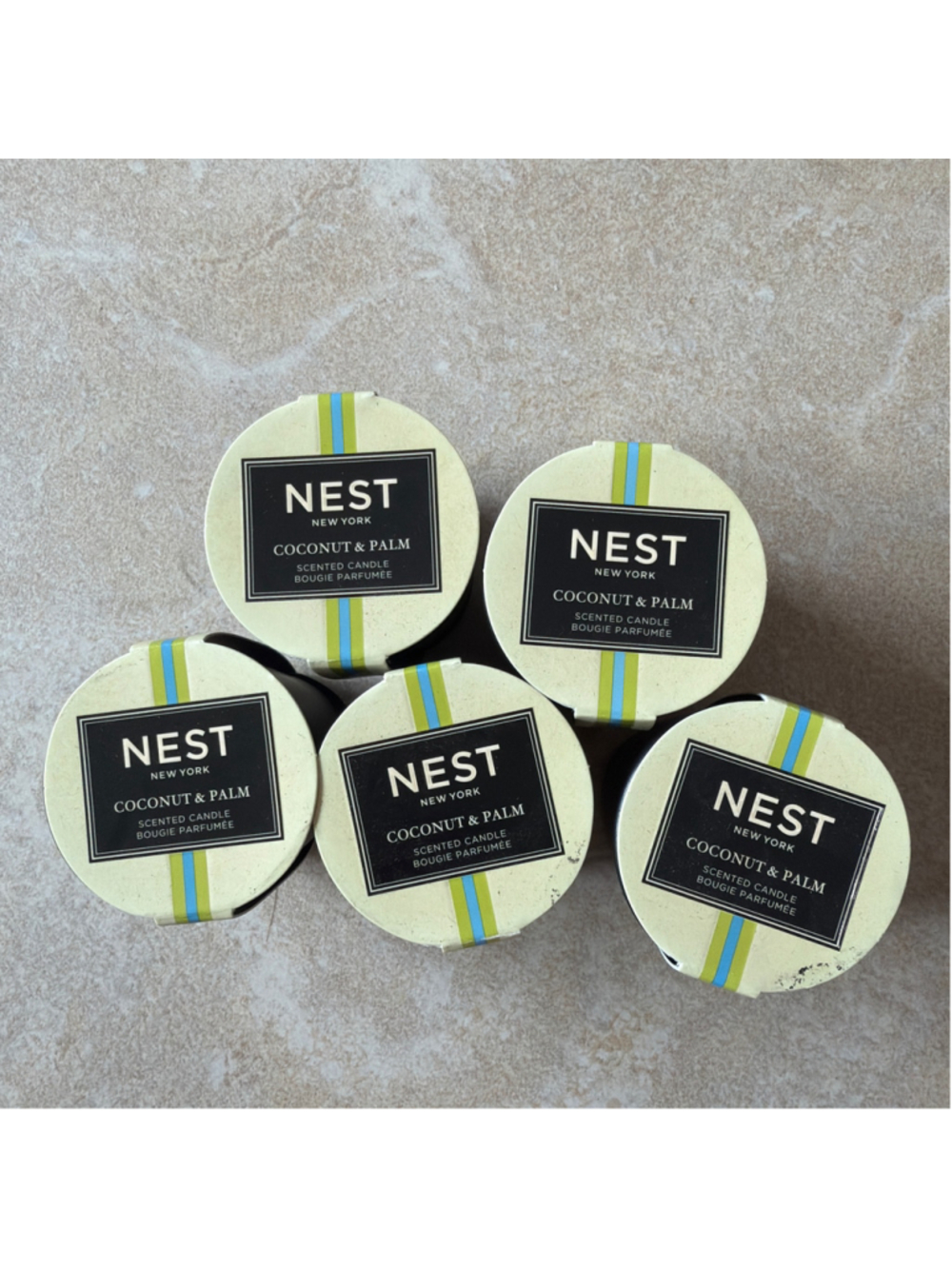 NEST New York Coconut & Palm Scented Candle Set, One Size, Beige and Black